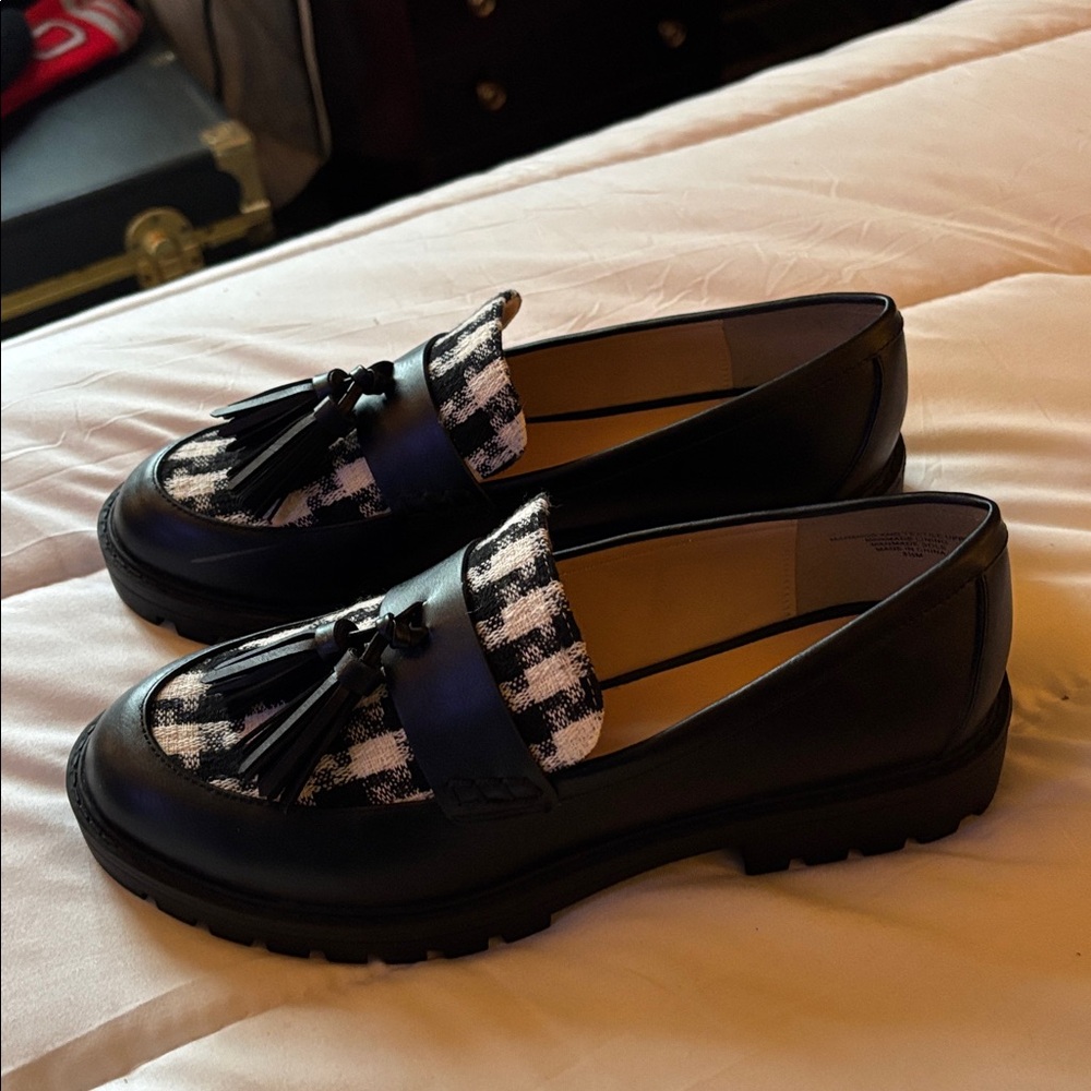 LOFT  tweed Tassel Loafers- 8.5M